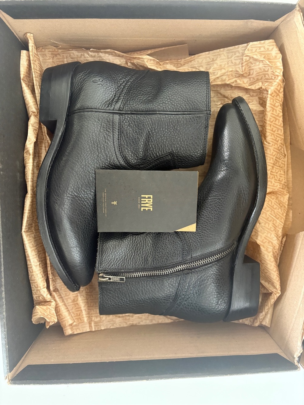 Frye Black Billy Boot Leather Ankle Boot - Picture 9 of 12